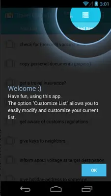 Travel CheckList android App screenshot 2