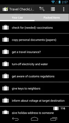 Travel CheckList android App screenshot 3