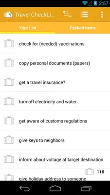 Travel CheckList android App screenshot 5