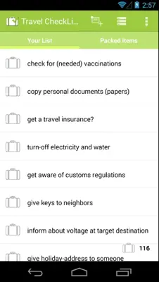 Travel CheckList android App screenshot 6