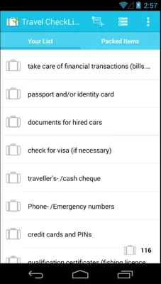 Travel CheckList android App screenshot 7